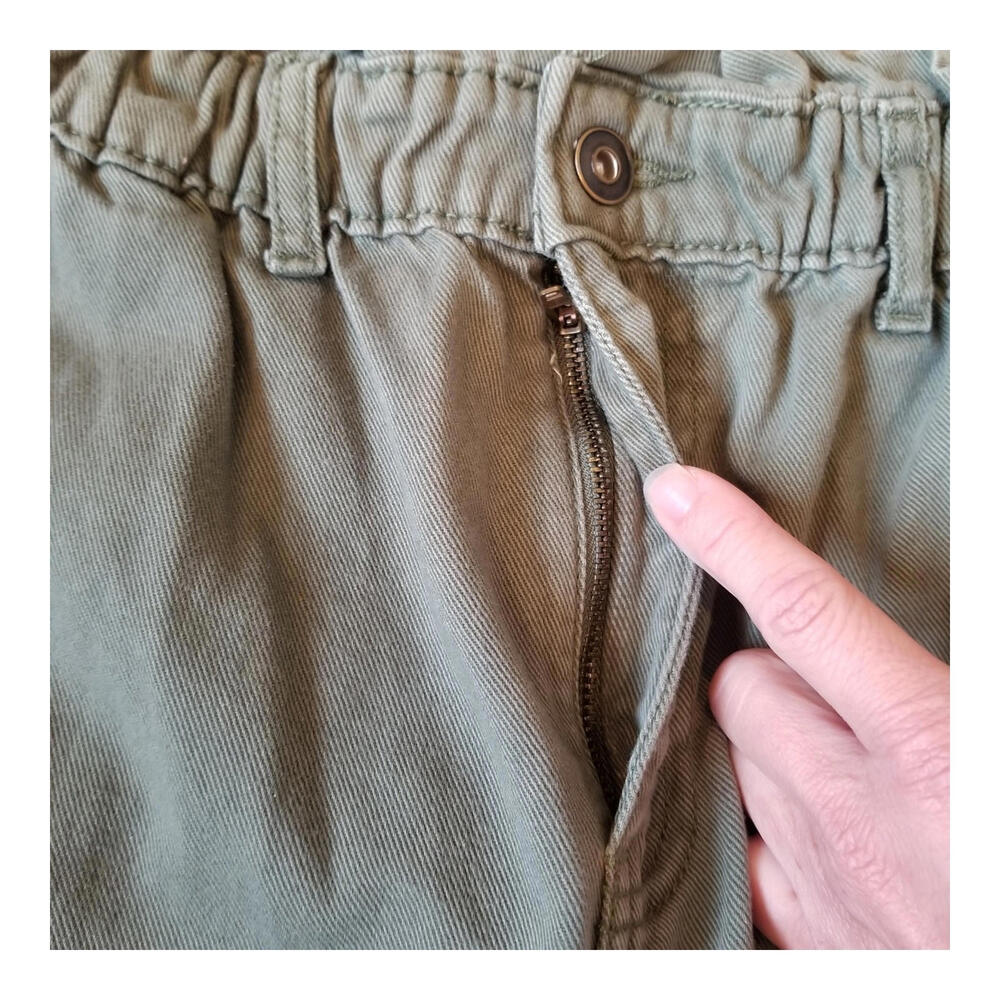 7 For All Mankind Jeans Women's Size 28 Green Denim Paper bag High Rise Elastic - Picture 7 of 9
